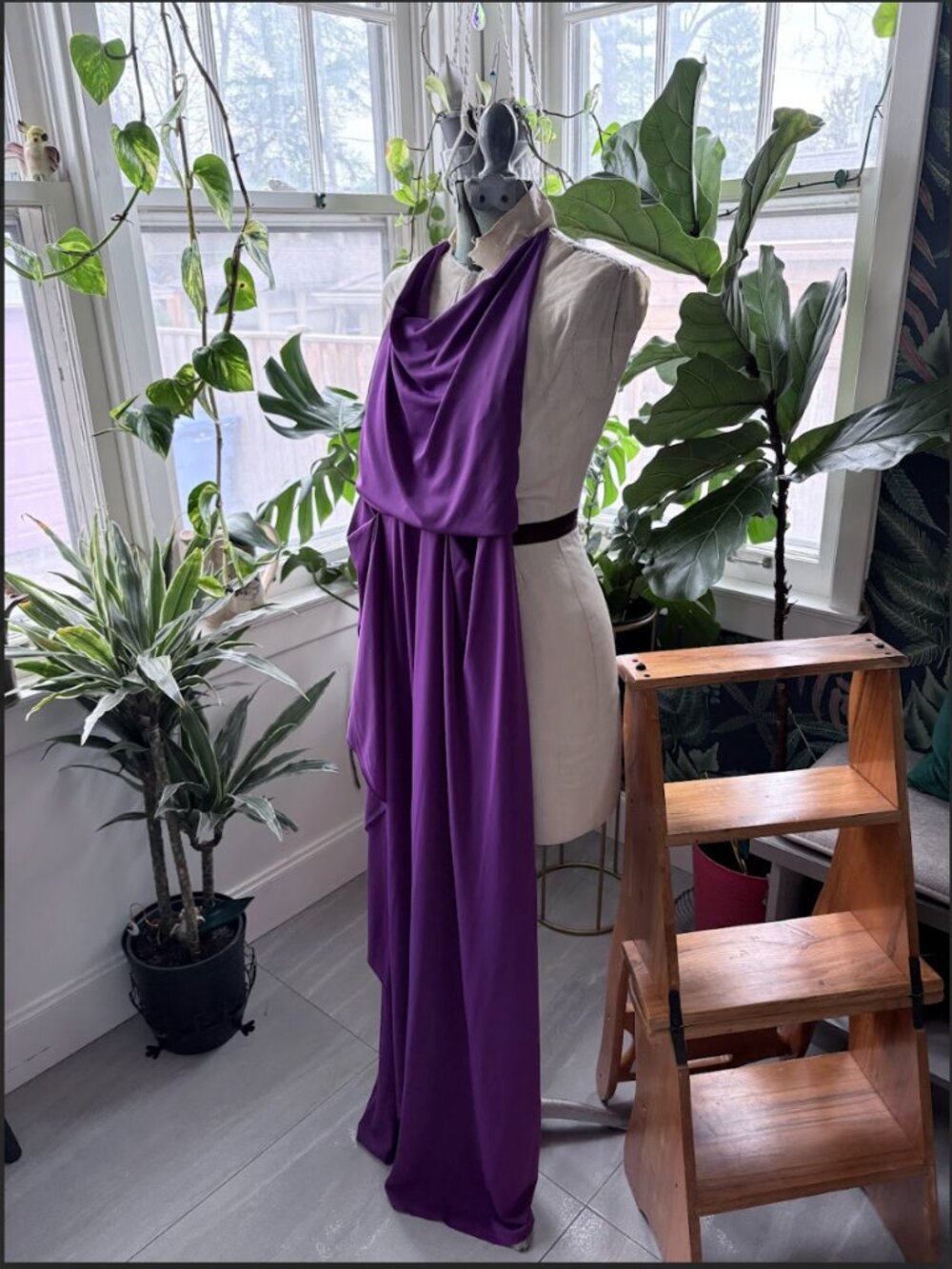 BCBGMAXAZRIA Women's Purple Draped Asymmetrical Cocktail Dress Criss Cross